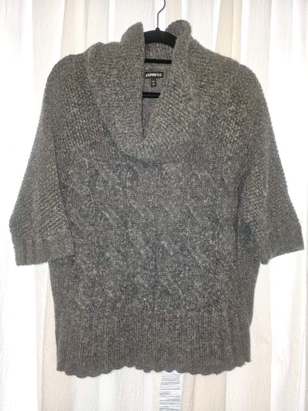 Express Gray Wool Blend Oversized Open Cardigan Sweater XS